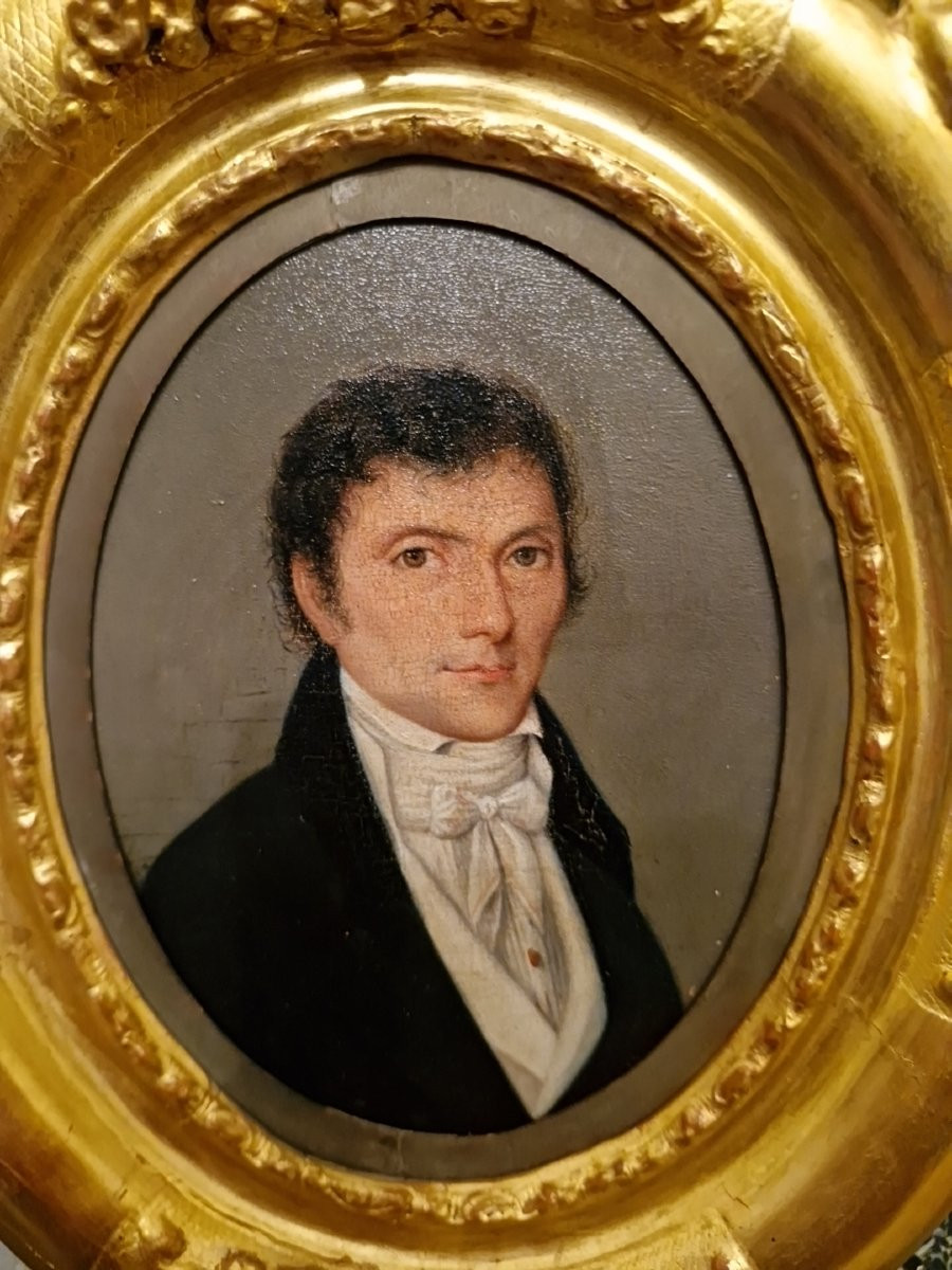 Portrait Of A Man, Louis XVI Style Gilt Frame -photo-3