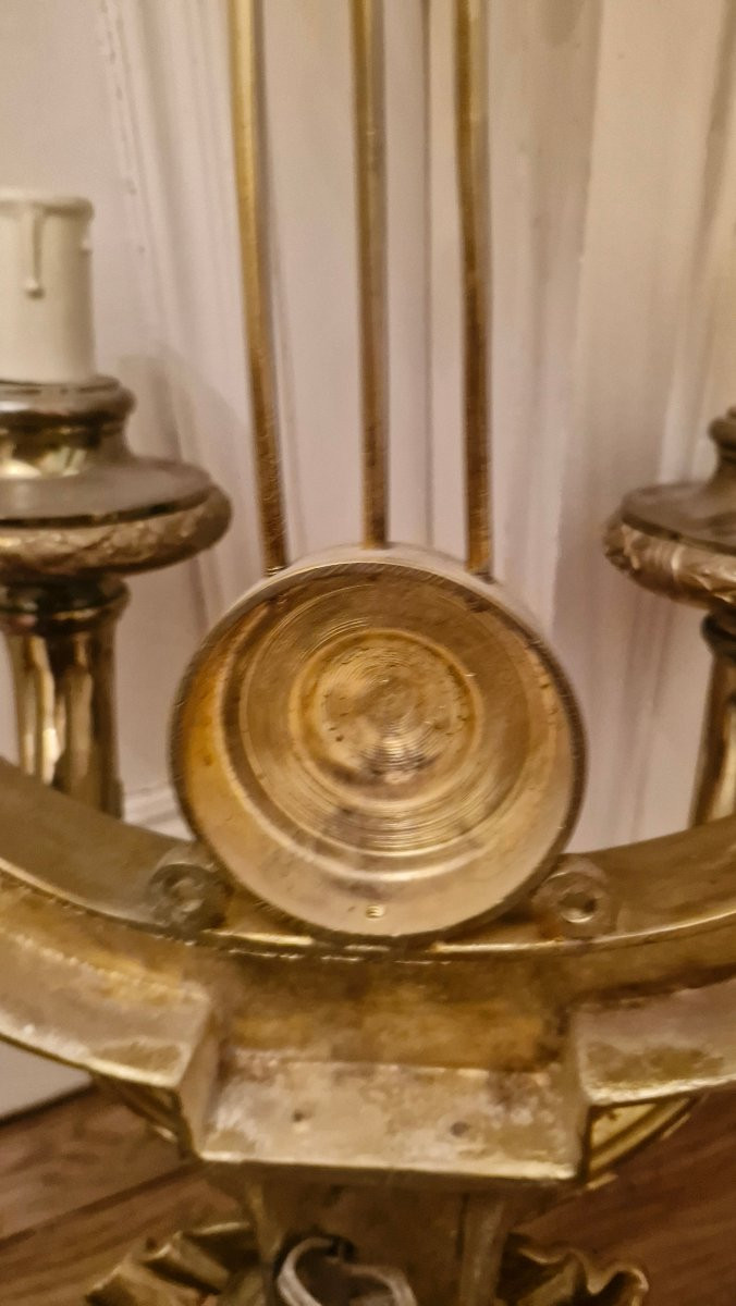 Paire d'appliques de château en bronze-photo-6