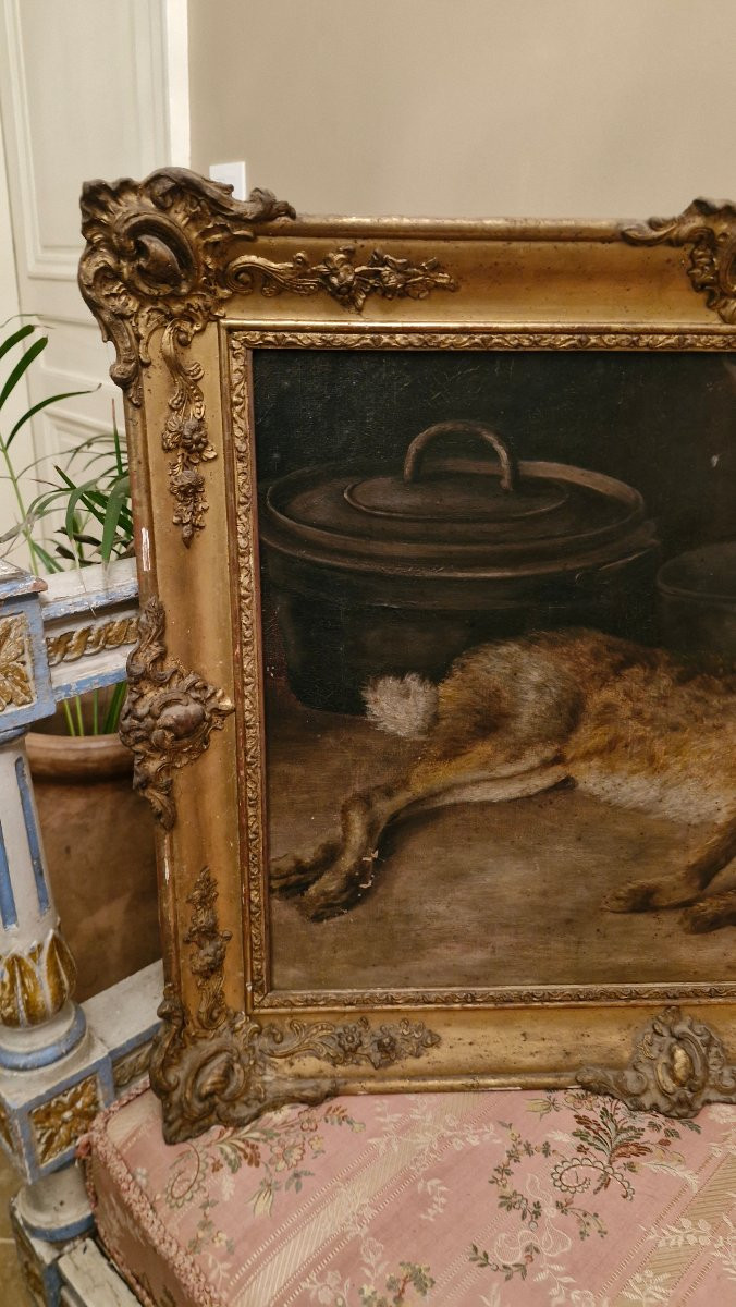 Nature morte au lièvre, huile sur toile -photo-3