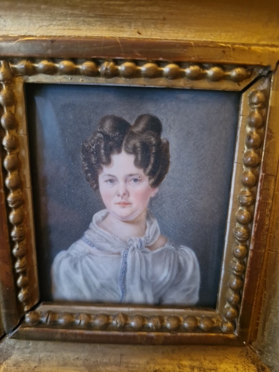 19th-century Miniature, Portrait Of A Woman-photo-3