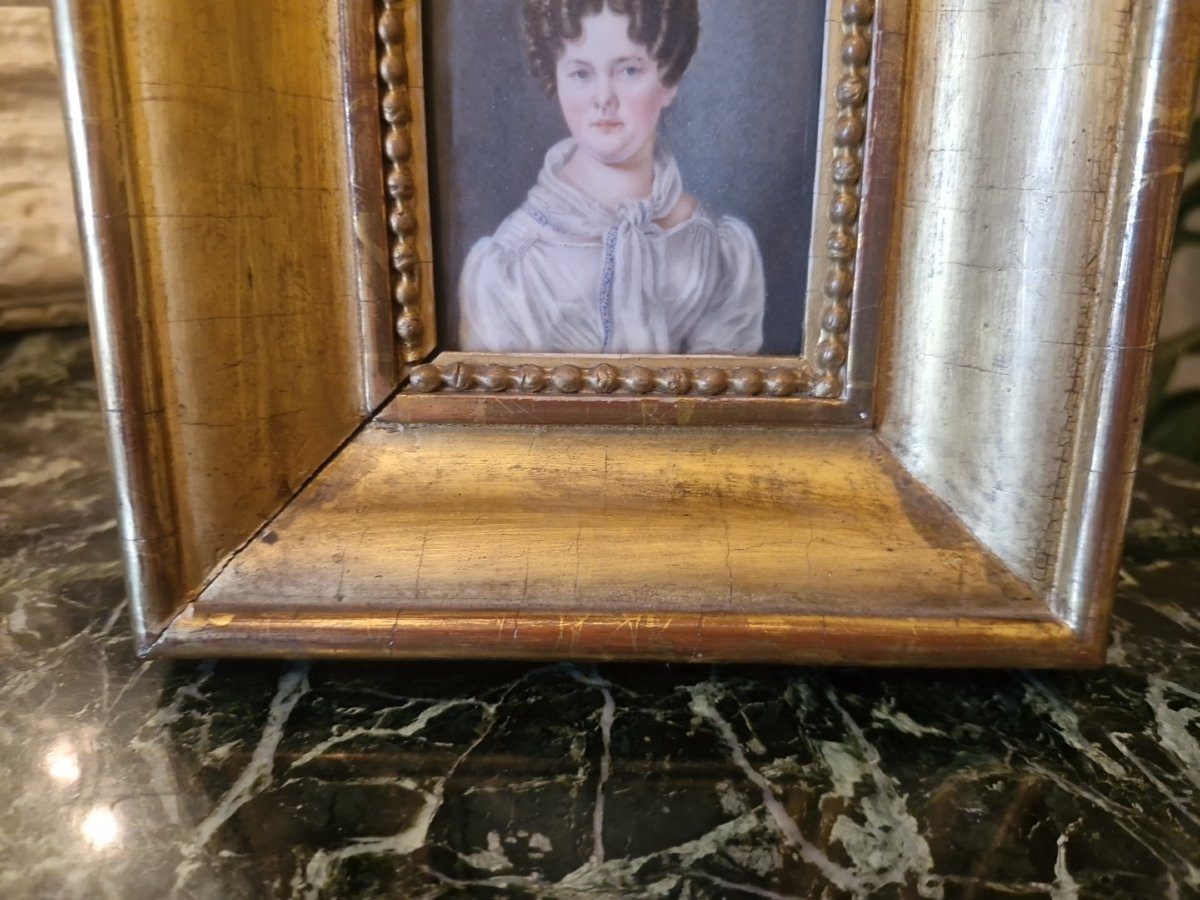 19th-century Miniature, Portrait Of A Woman-photo-4