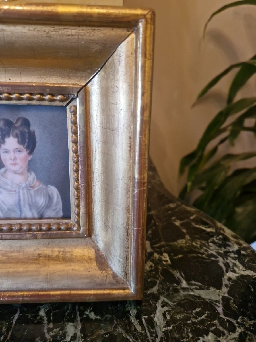 19th-century Miniature, Portrait Of A Woman-photo-2