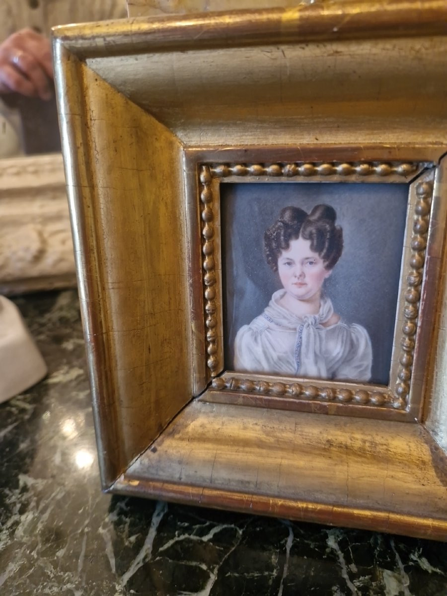 19th-century Miniature, Portrait Of A Woman-photo-3