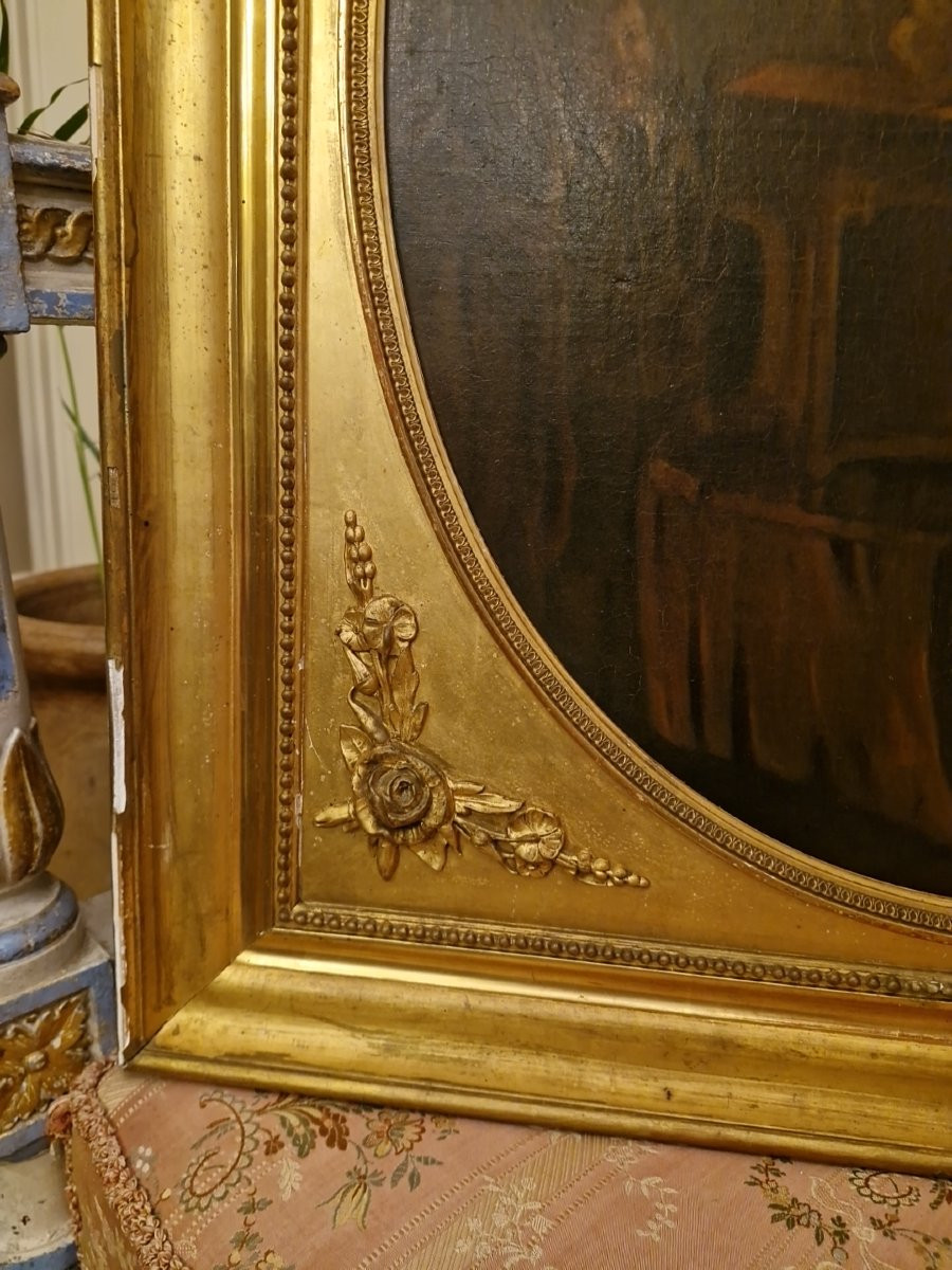 D'après Lenain, la forge, huile sur toile Mlle Heurtier-photo-5