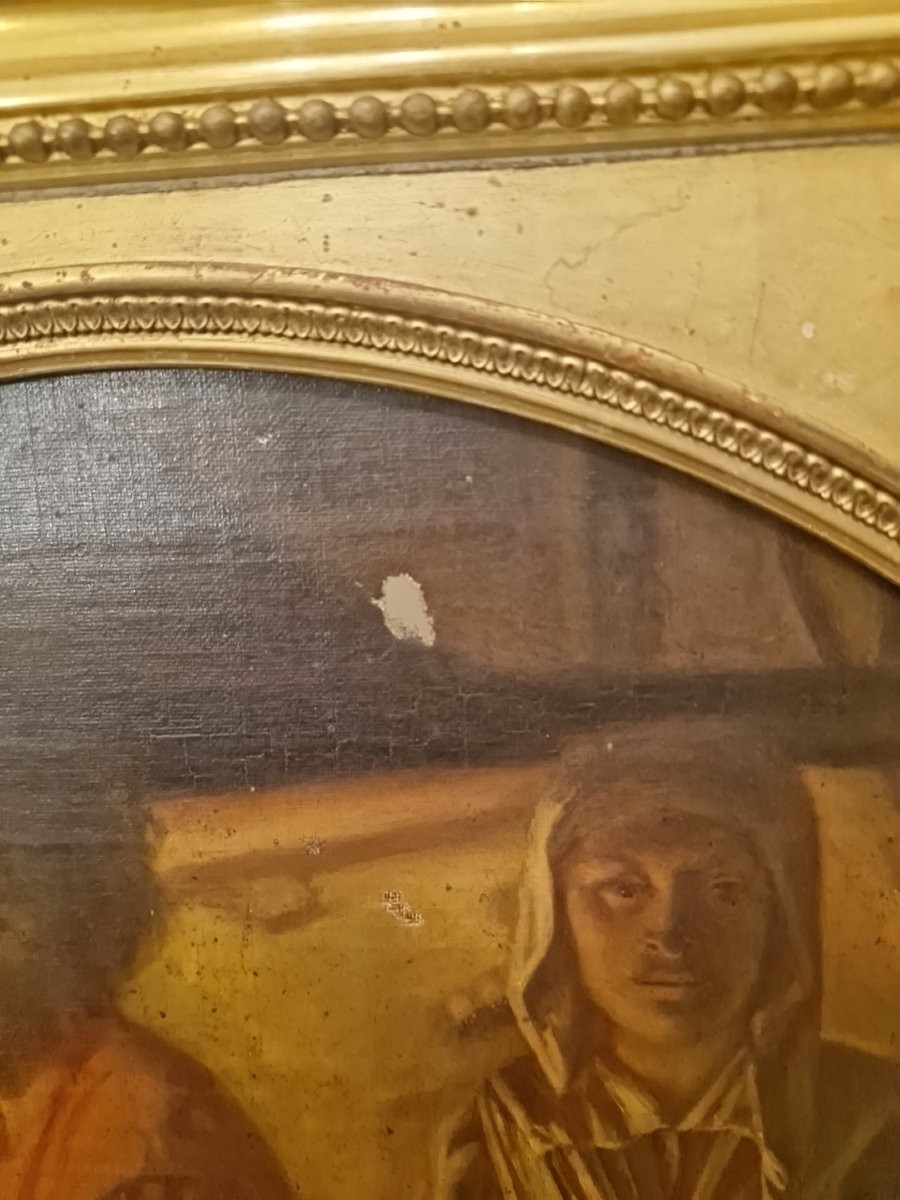 D'après Lenain, la forge, huile sur toile Mlle Heurtier-photo-8