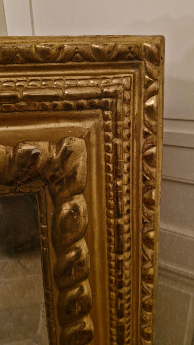 Miroir, Cadre En bois doré d'époque XVIII Ème s-photo-4