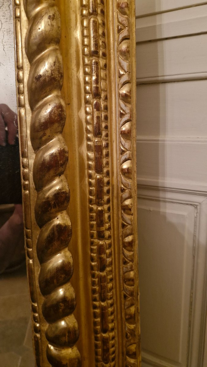 Miroir, Cadre En bois doré d'époque XVIII Ème s-photo-1