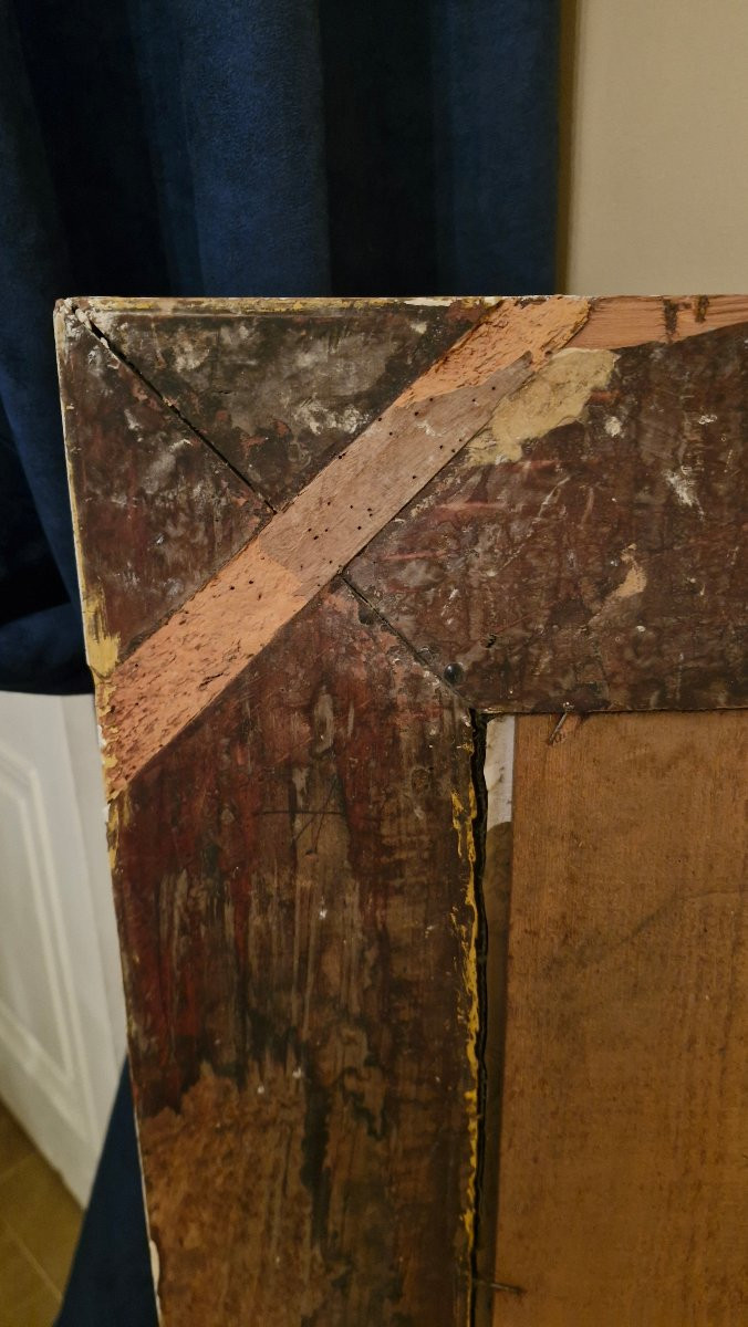 Miroir, Cadre En bois doré d'époque XVIII Ème s-photo-6