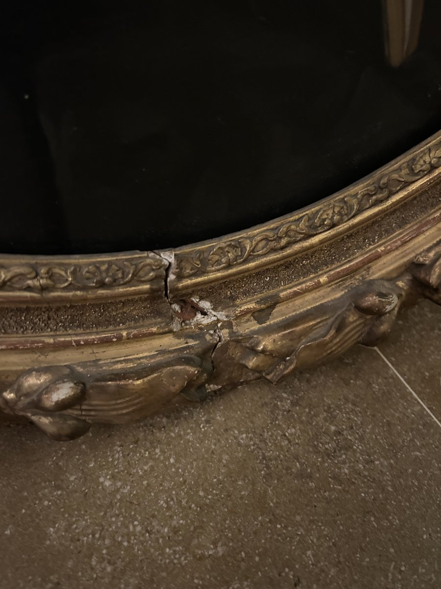 Portrait de dame XIXème s dans son cadre en bois doré -photo-5