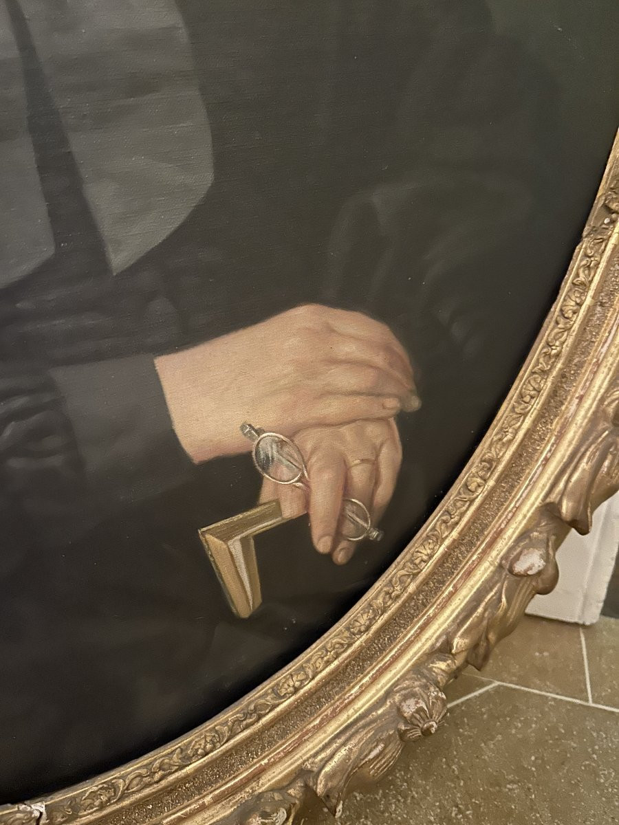 Portrait de dame XIXème s dans son cadre en bois doré -photo-6