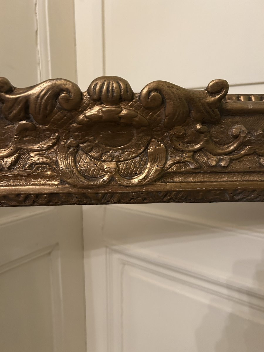 Cadre XVIIIe siècle en bois scuplté -photo-4