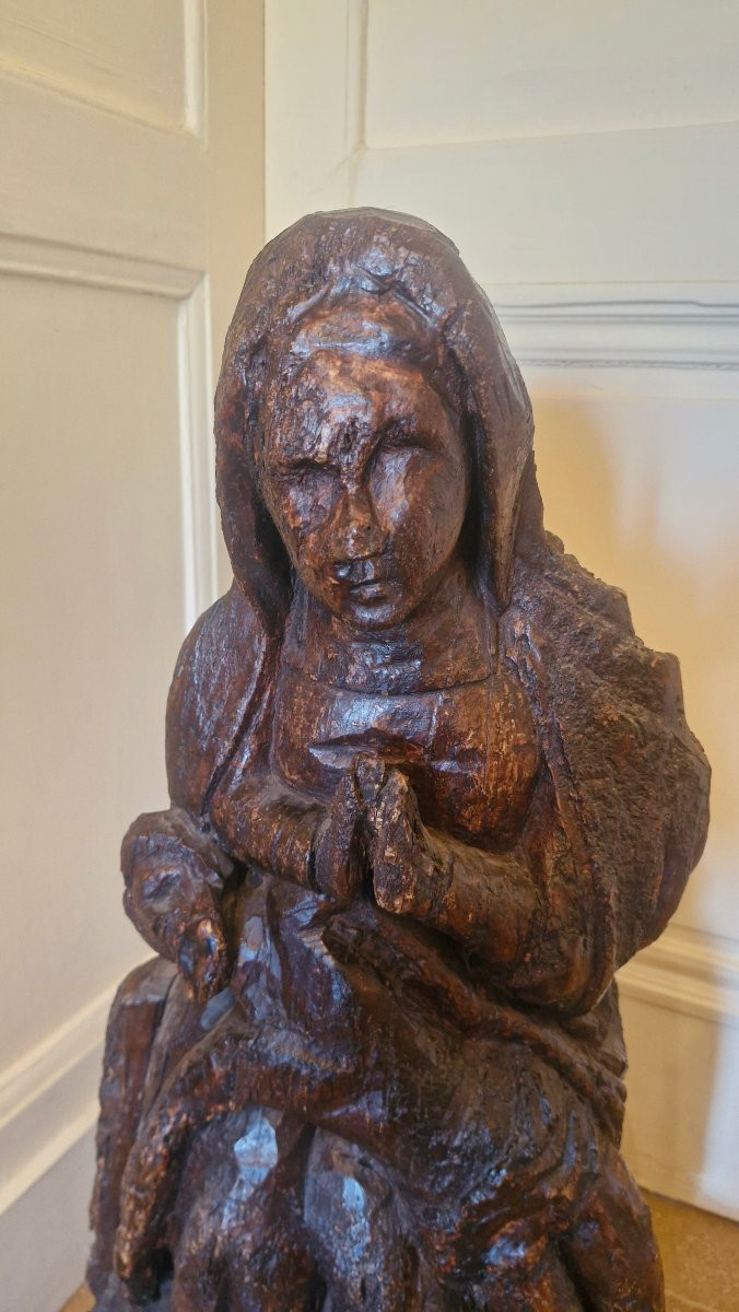 Pietà en chêne Époque XVII Ème S -photo-4