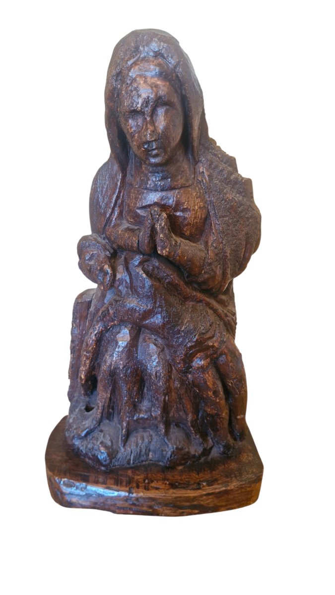 Pietà en chêne Époque XVII Ème S -photo-8