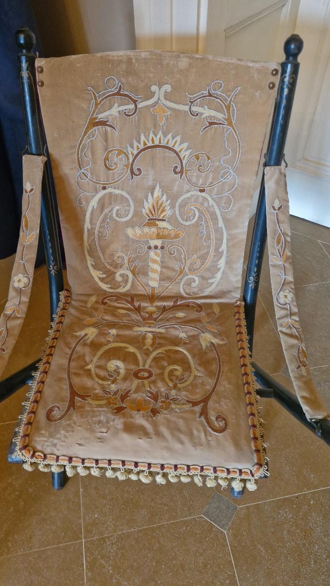 Paire de fauteuils pliables Époque Napoléon III -photo-1