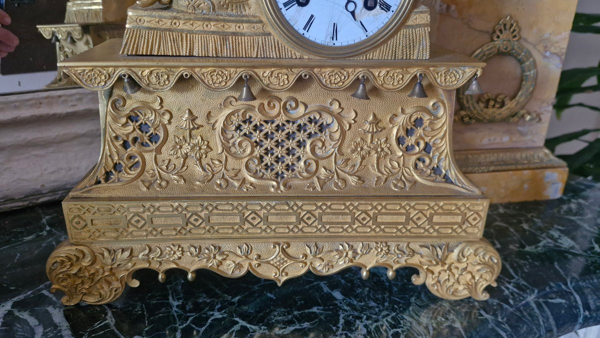 Horloge en bronze, femme chinoise XIX Ème S -photo-4