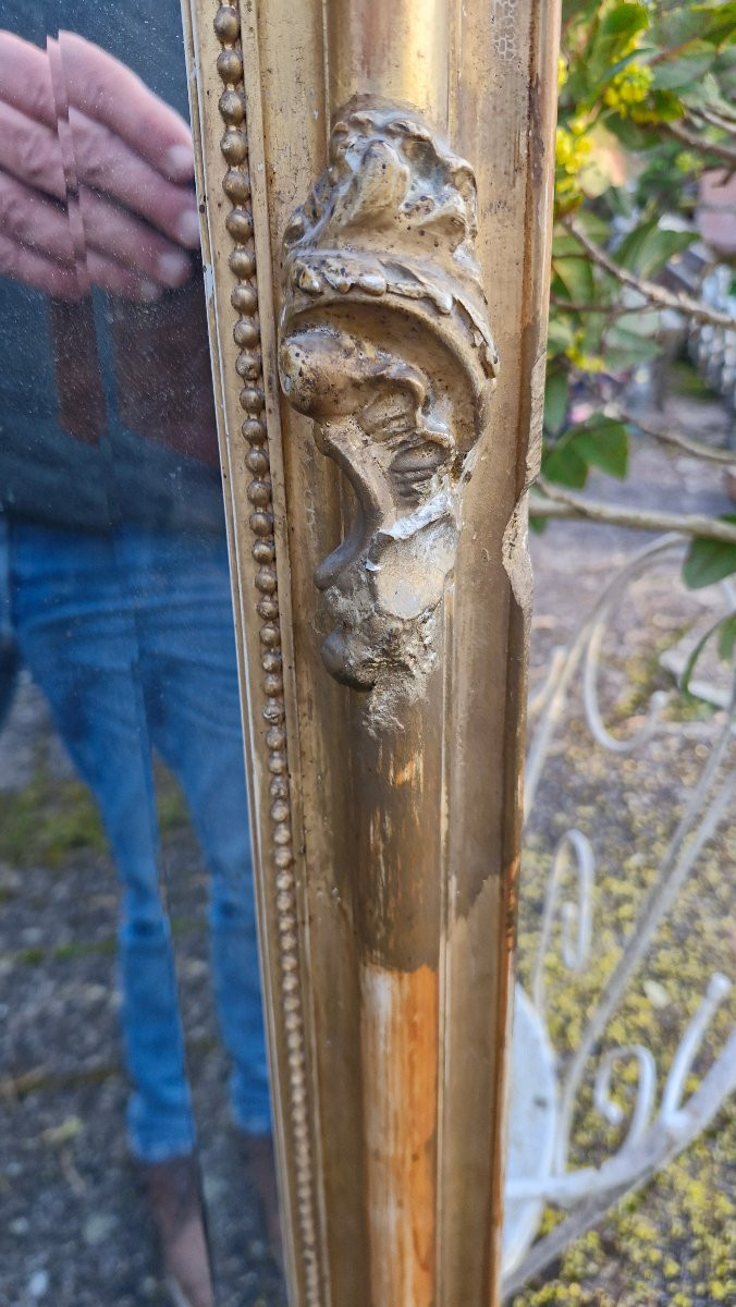 Napoleon III Gilded Wooden Castle Mirror-photo-3