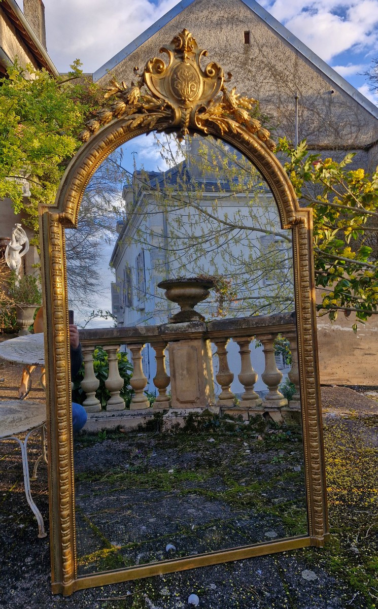 Miroir d'époque Napoléon III en jois doré