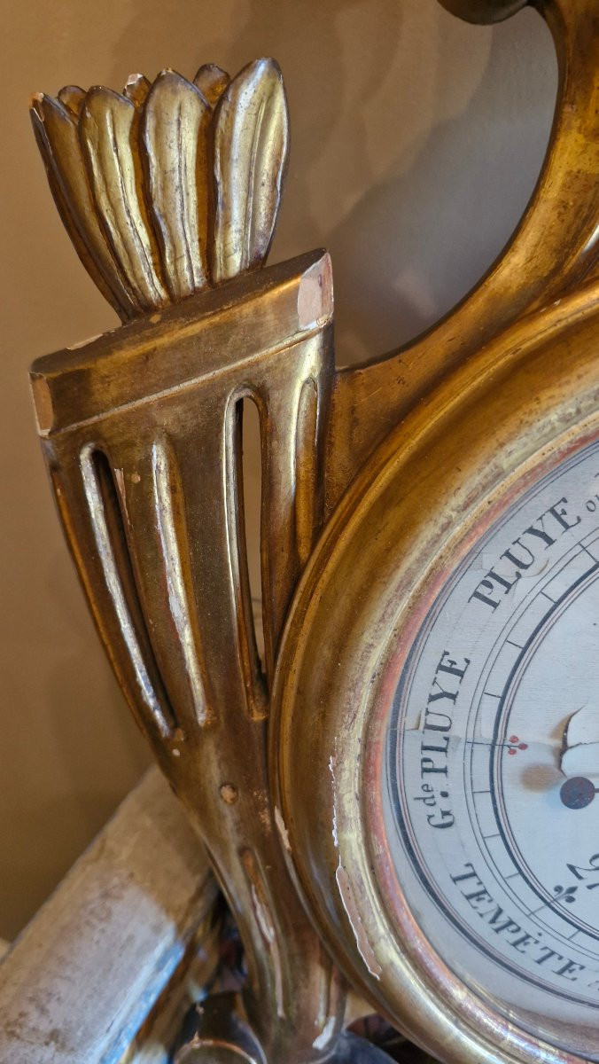 Napoleon III Period Gilded Wooden Barometer-photo-1