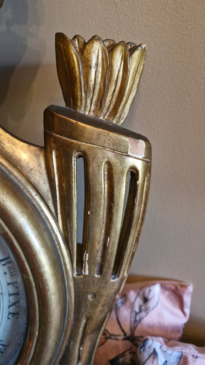 Napoleon III Period Gilded Wooden Barometer-photo-5