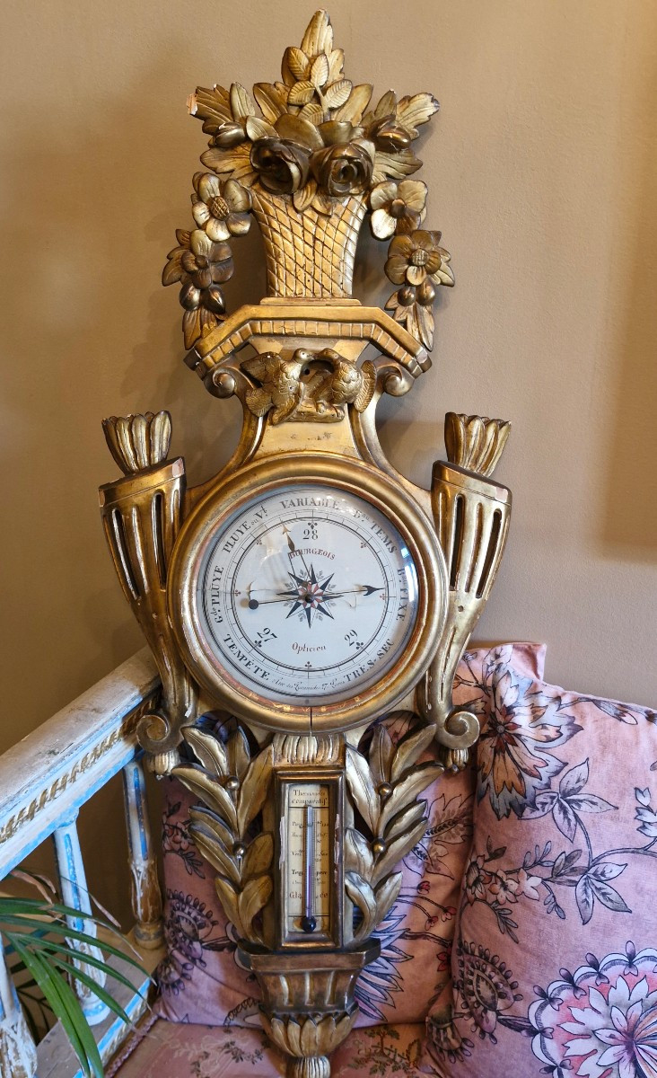 Napoleon III Period Gilded Wooden Barometer
