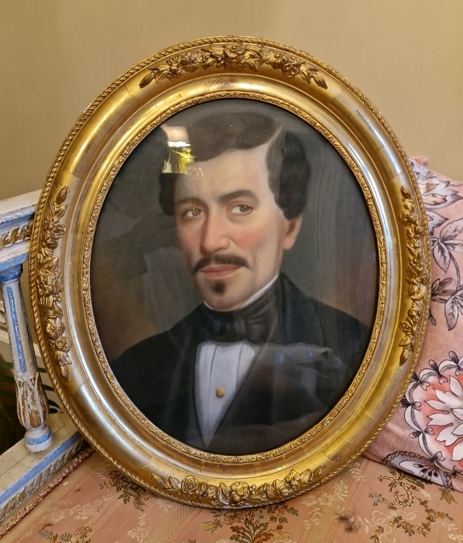 Portrait, Pastel Of A Man 19th Century