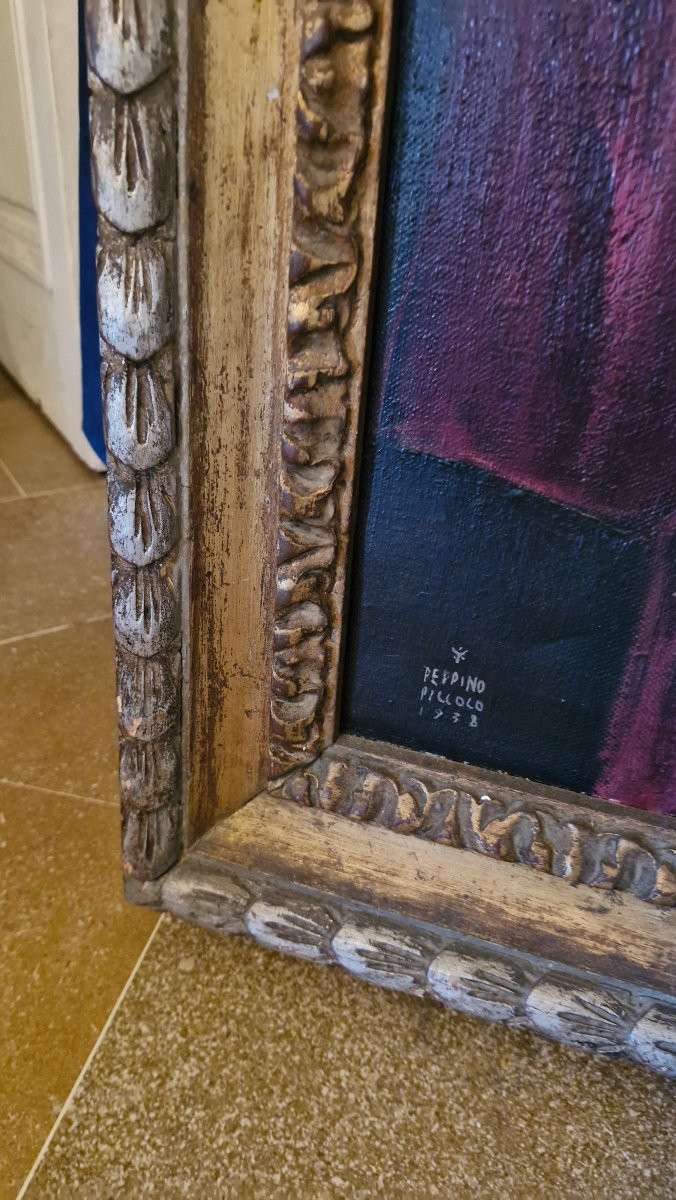 Portrait d'un religieux, huile sur toile encadrée -photo-6