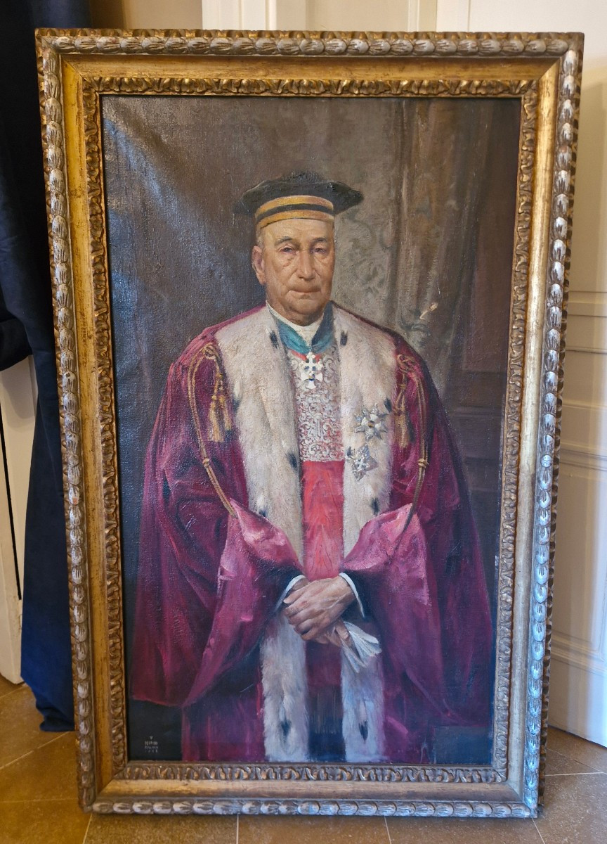 Portrait d'un religieux, huile sur toile encadrée 