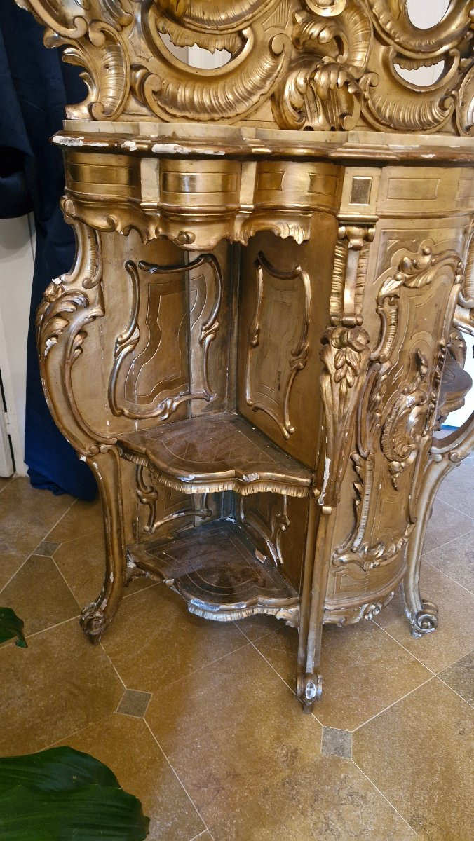 Console en bois doré à décor d'aigle-photo-4