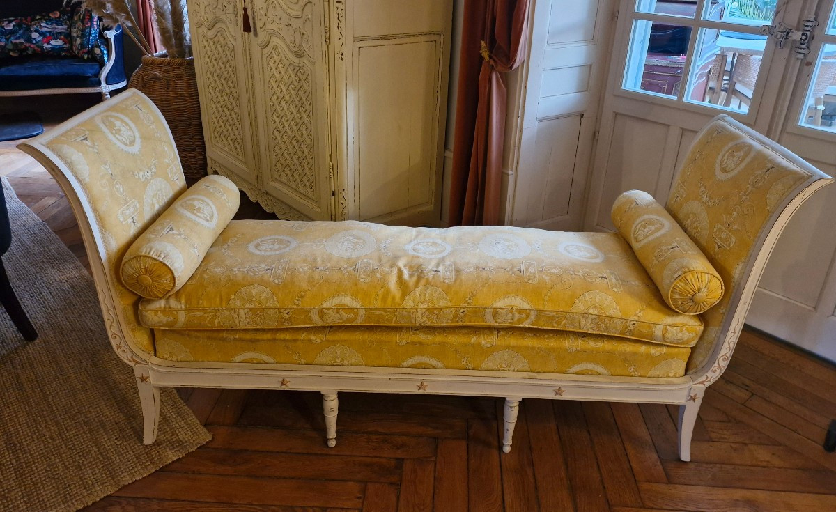 Lit de repos en bois laqué Époque XIX Ème S 