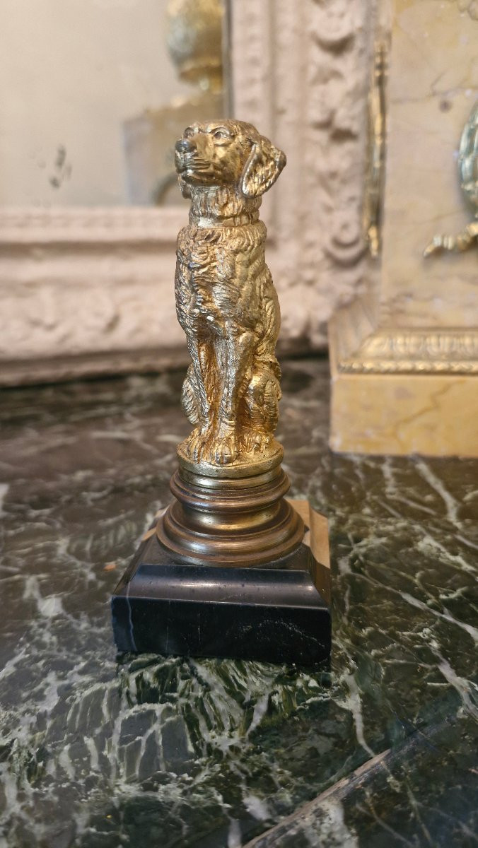 Bronze Animal With A Dog XIX ème S-photo-2