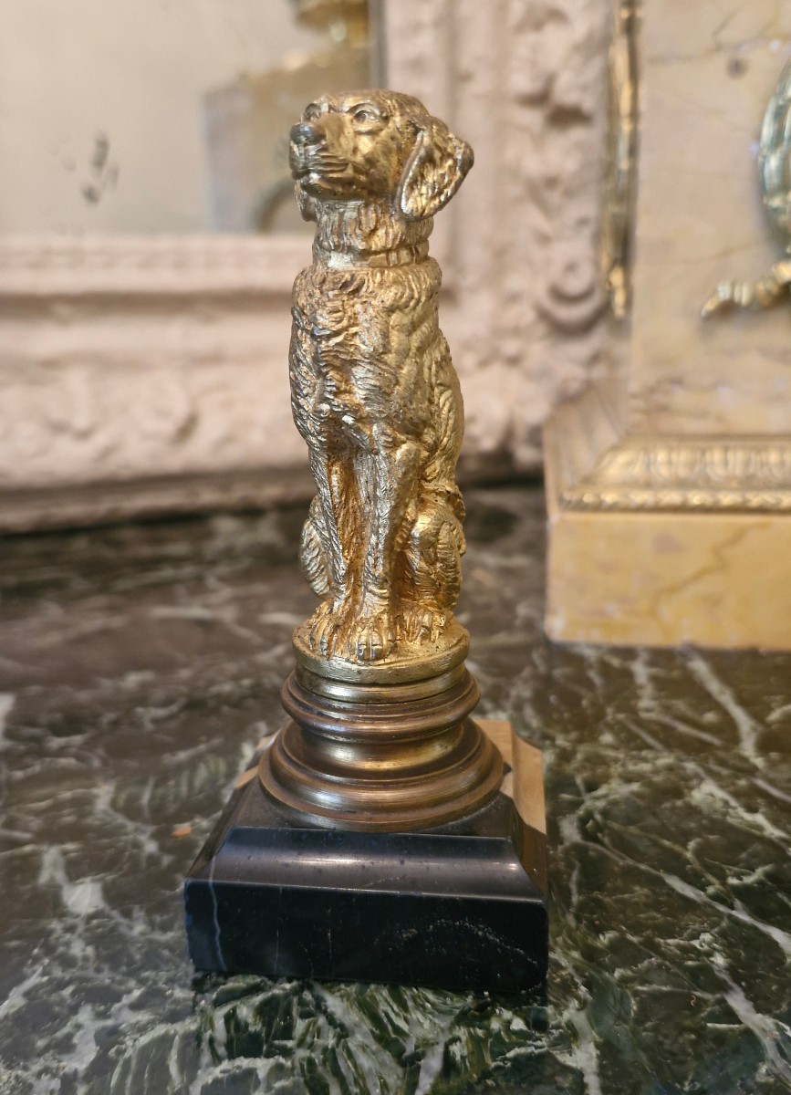 Bronze Animal With A Dog XIX ème S