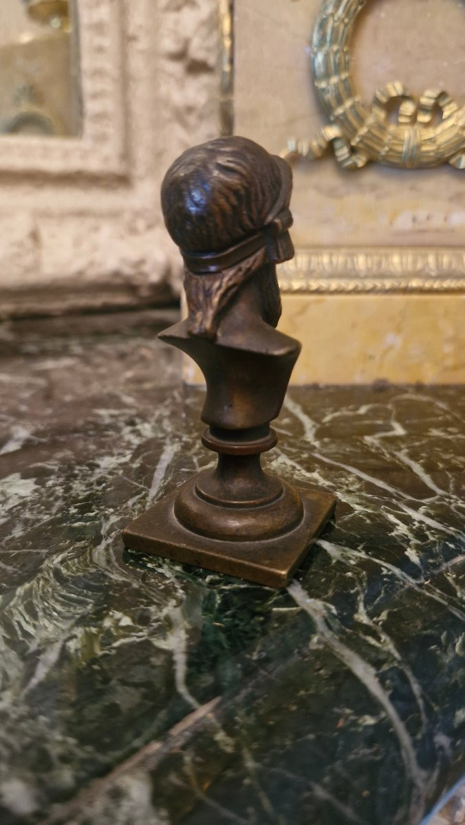Bronze Sculpture Of A Warrior Bust-photo-3