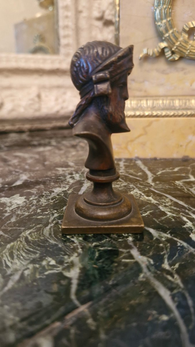 Bronze Sculpture Of A Warrior Bust-photo-4