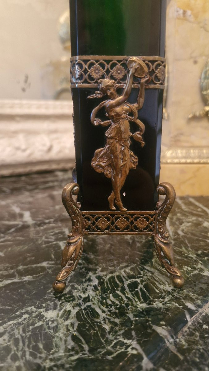Vase en cristal, Monture en bronze-photo-2