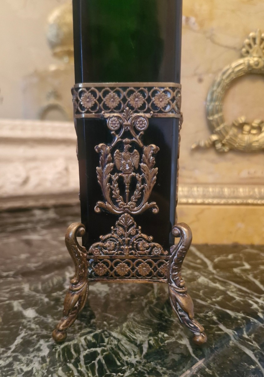 Vase en cristal, Monture en bronze-photo-1