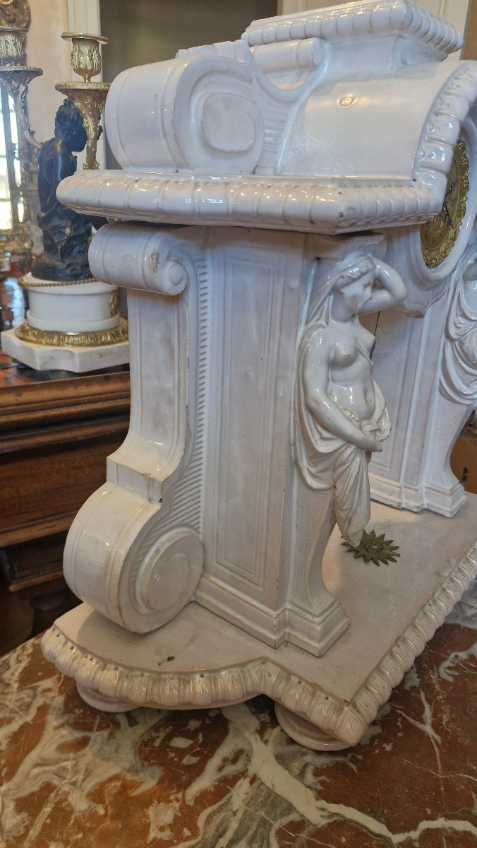 Horloge en faience blanche Empire-photo-4