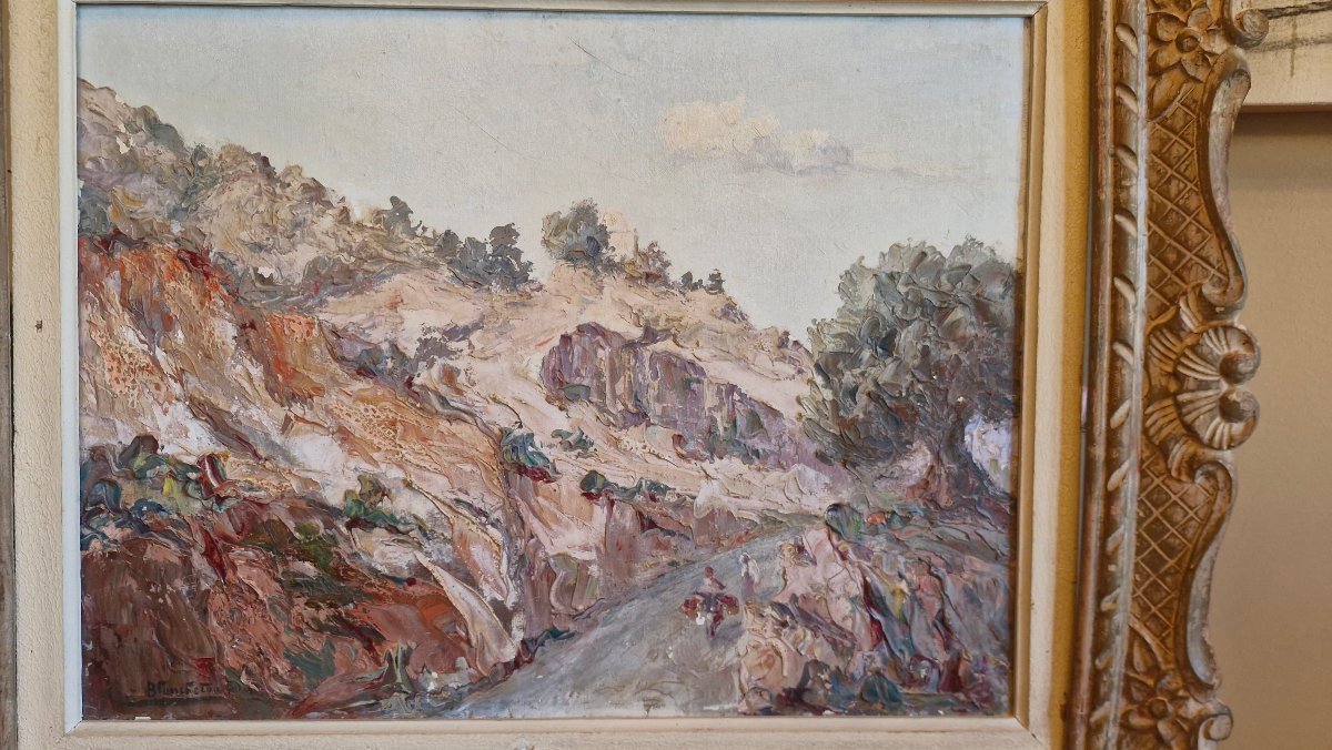 Huile sur toile paysage signée-photo-2