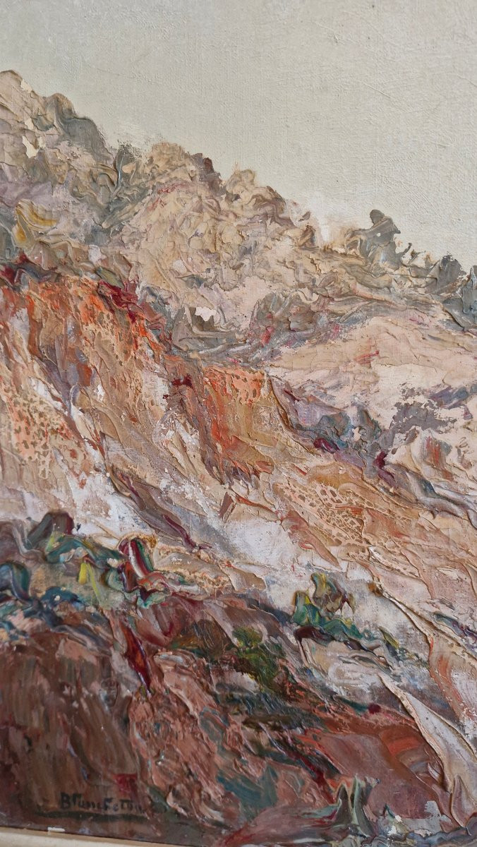 Huile sur toile paysage signée-photo-4