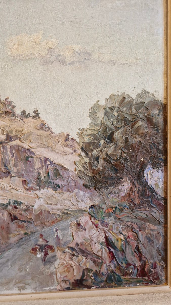 Huile sur toile paysage signée-photo-2