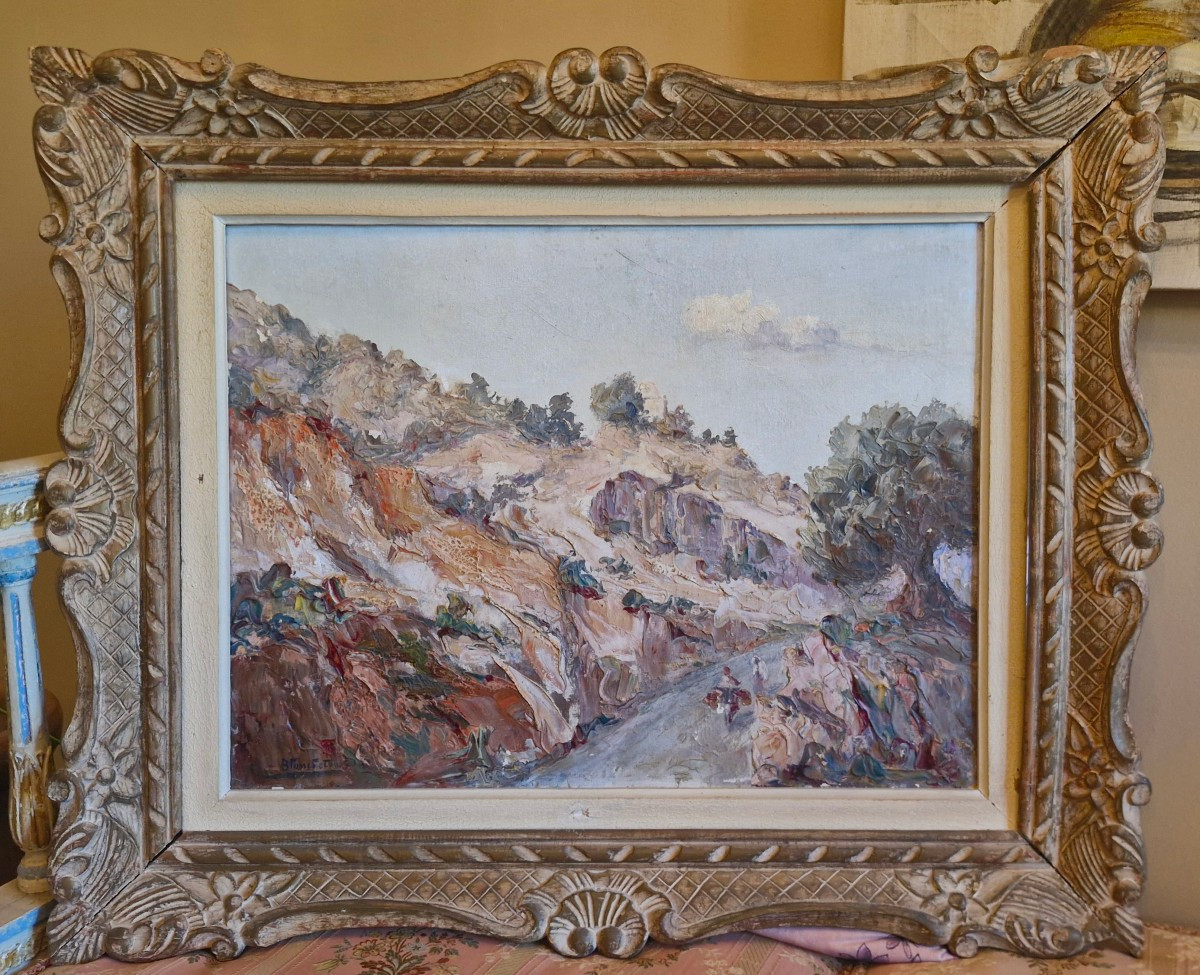 Huile sur toile paysage signée