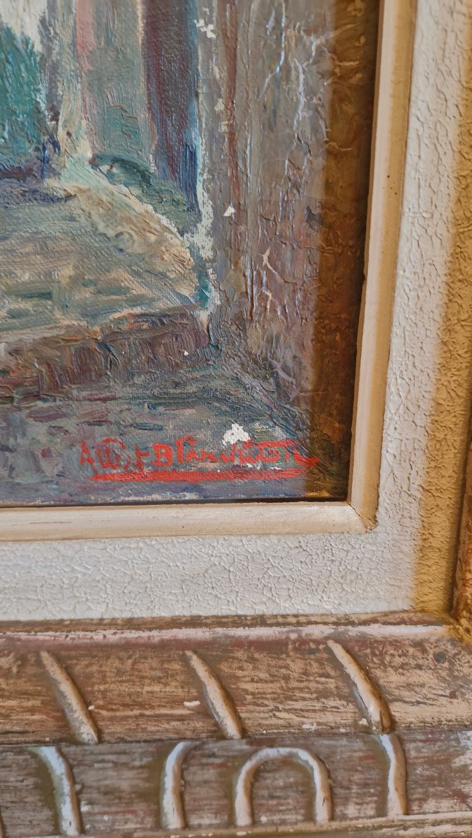 Huile sur toile orientaliste encadrée, signée-photo-1