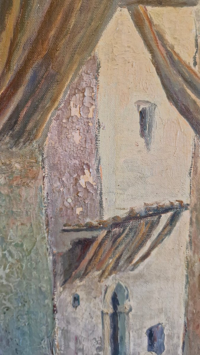 Huile sur toile orientaliste encadrée, signée-photo-2