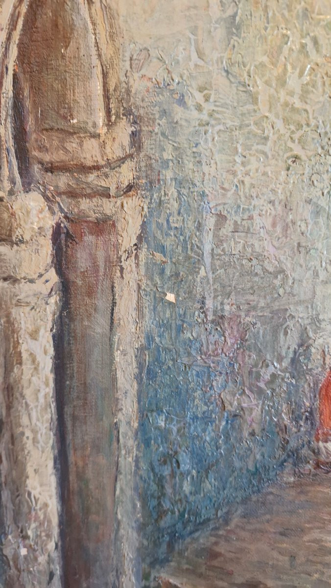Huile sur toile orientaliste encadrée, signée-photo-3