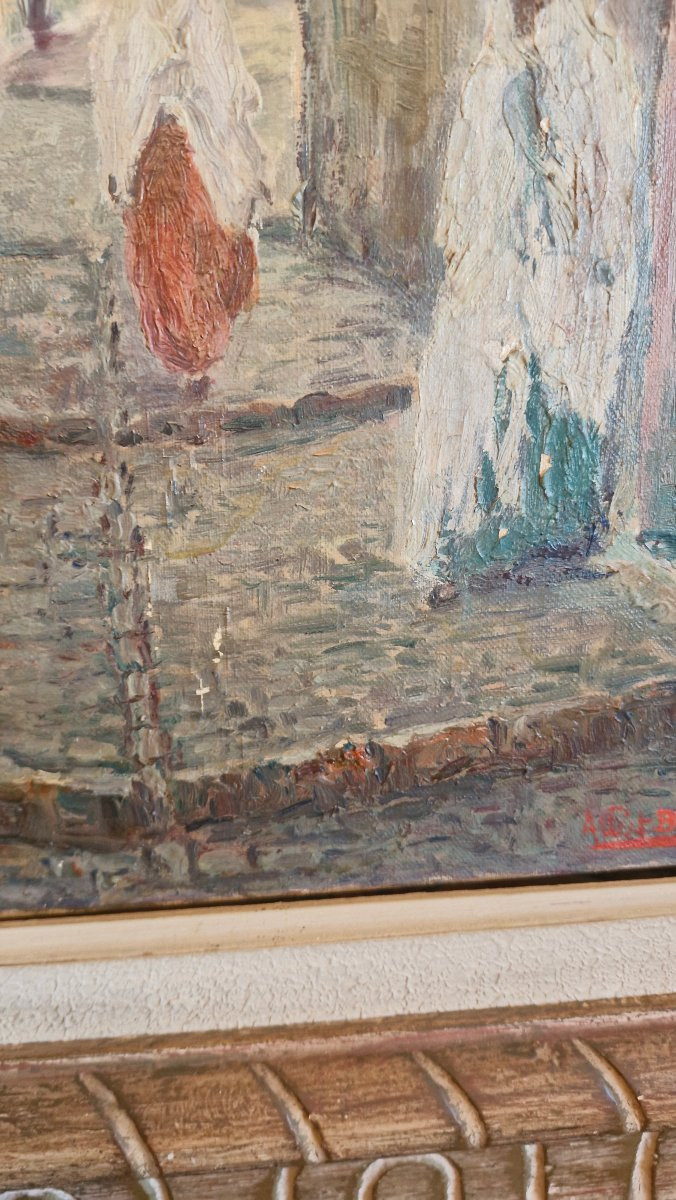 Huile sur toile orientaliste encadrée, signée-photo-4