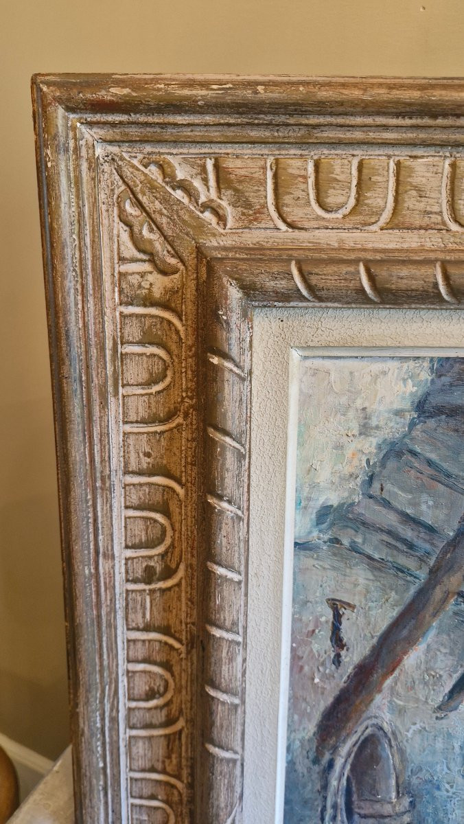Huile sur toile orientaliste encadrée, signée-photo-5