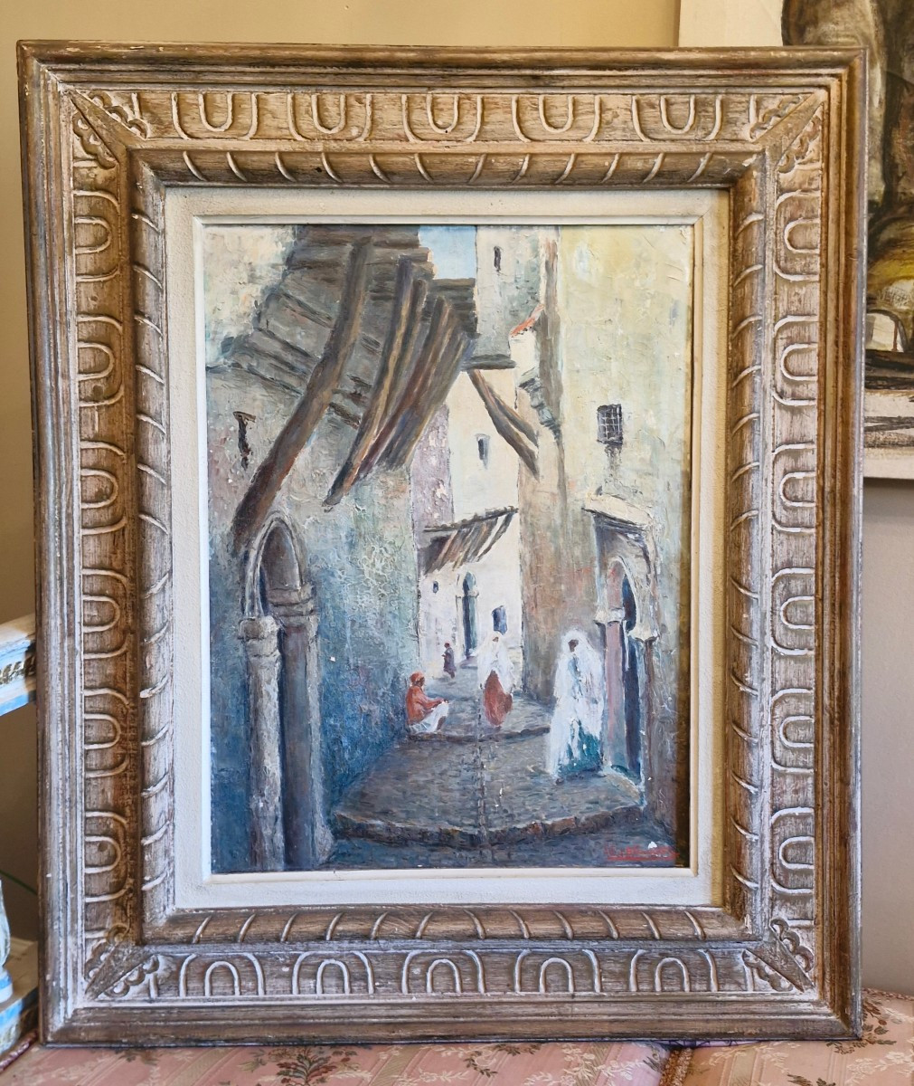 Huile sur toile orientaliste encadrée, signée
