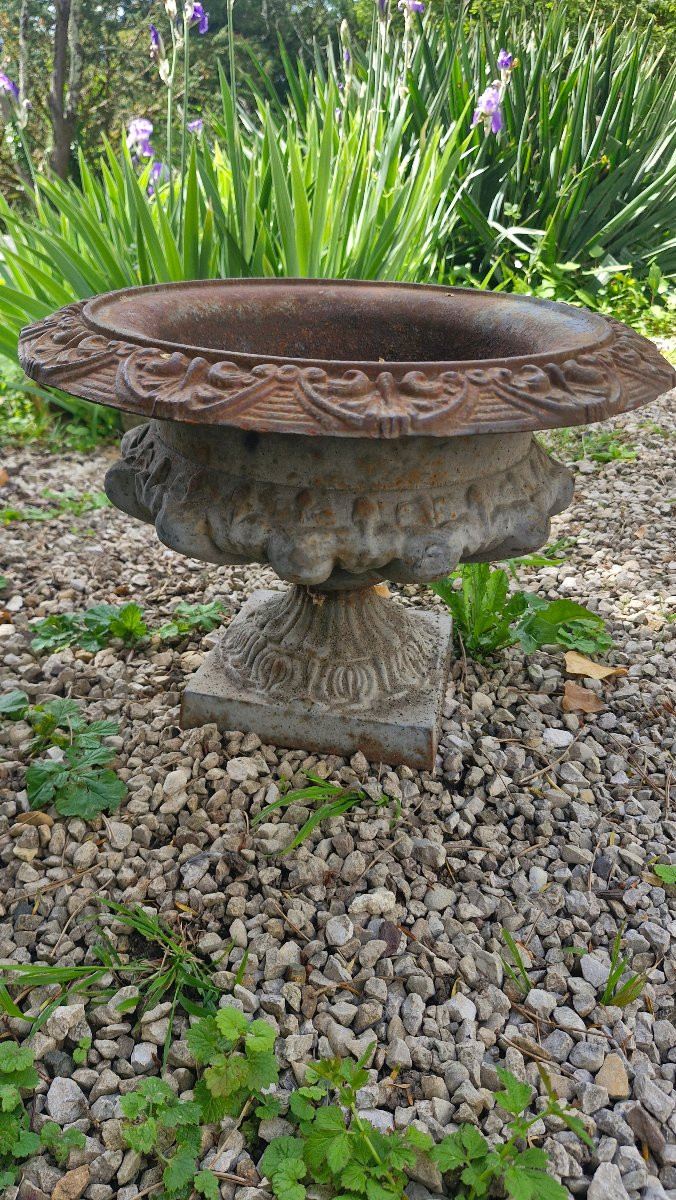 Paire de vase en fonte de jardin-photo-3