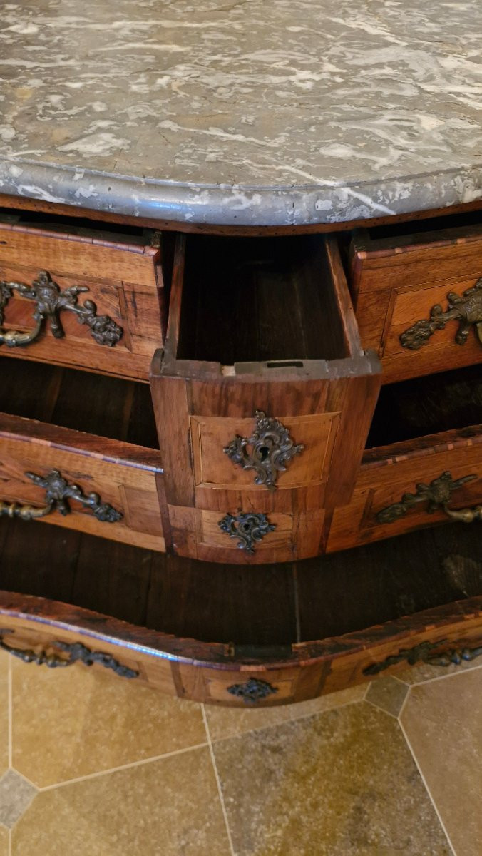 18th Century Marquetry Chest Of Drawers Stamped S Vie Jme-photo-1