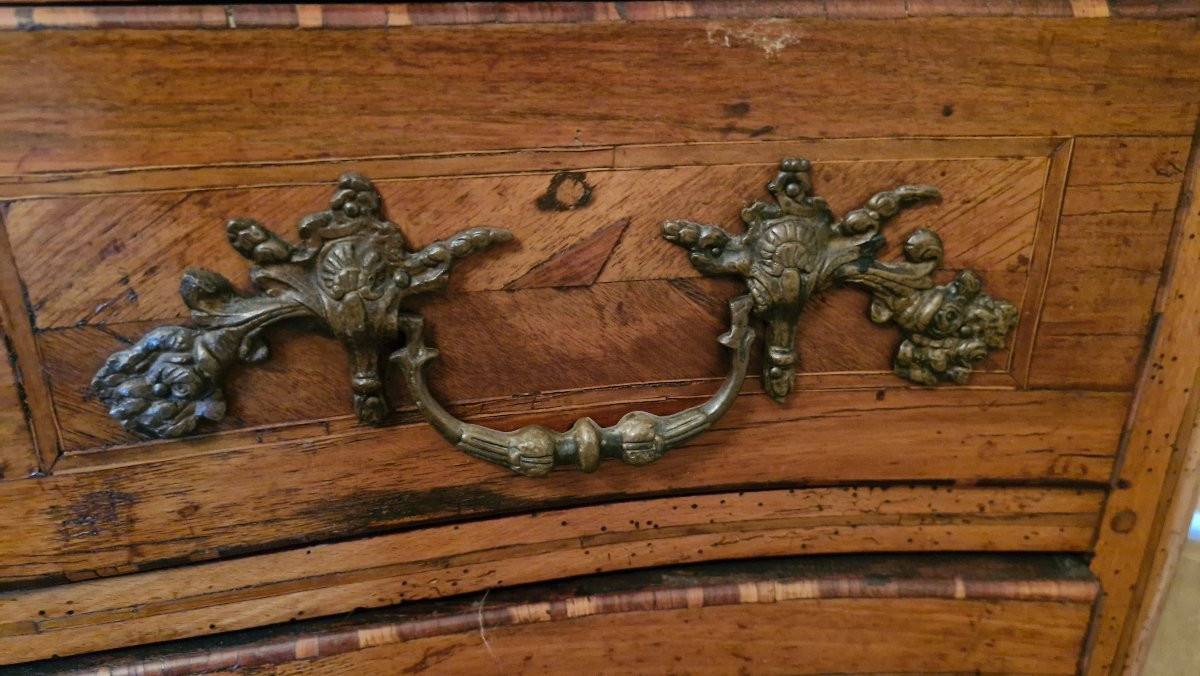 18th Century Marquetry Chest Of Drawers Stamped S Vie Jme-photo-5