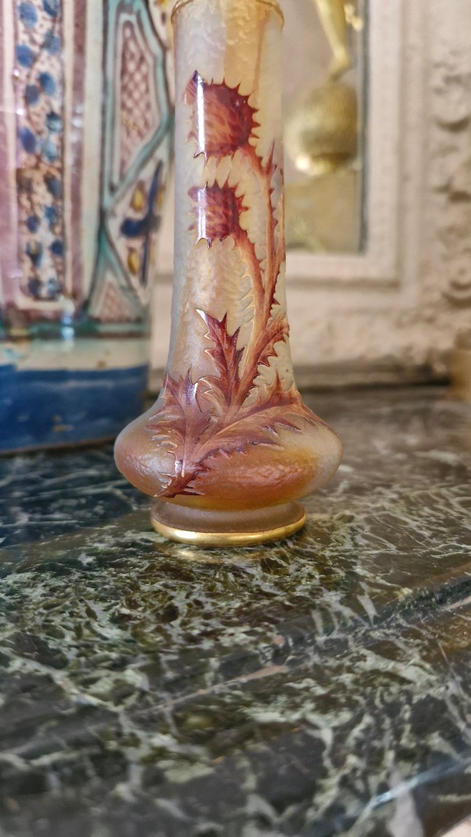 Vase In Pâte De Verre Signed Daum-photo-2